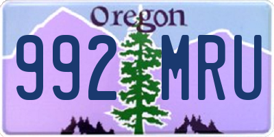 OR license plate 992MRU