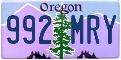 OR license plate 992MRY