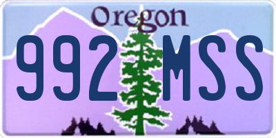 OR license plate 992MSS