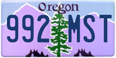 OR license plate 992MST