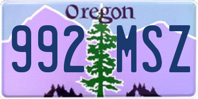 OR license plate 992MSZ