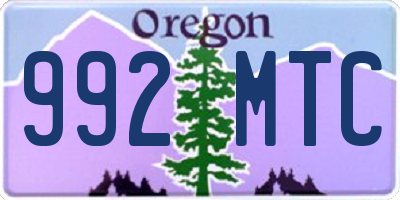 OR license plate 992MTC