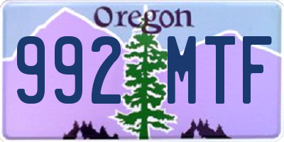 OR license plate 992MTF