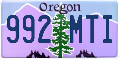 OR license plate 992MTI