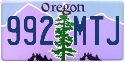 OR license plate 992MTJ