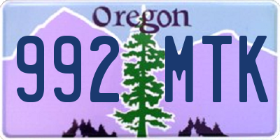 OR license plate 992MTK