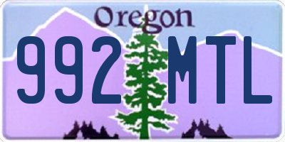 OR license plate 992MTL