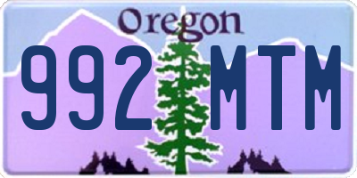 OR license plate 992MTM