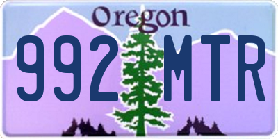 OR license plate 992MTR