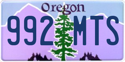 OR license plate 992MTS