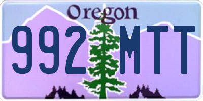 OR license plate 992MTT