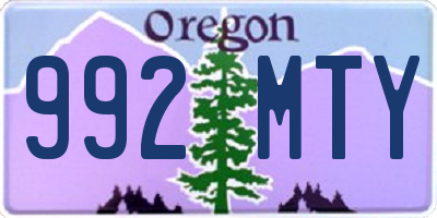 OR license plate 992MTY