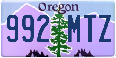 OR license plate 992MTZ