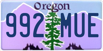 OR license plate 992MUE