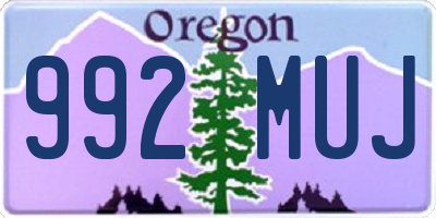 OR license plate 992MUJ