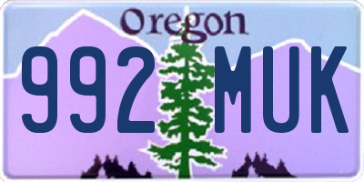 OR license plate 992MUK