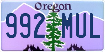 OR license plate 992MUL