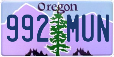 OR license plate 992MUN