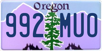 OR license plate 992MUO