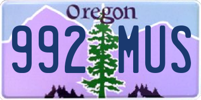 OR license plate 992MUS