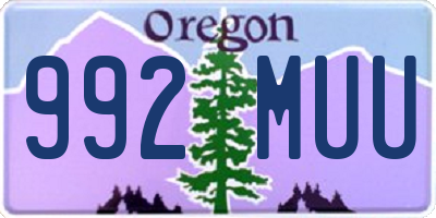 OR license plate 992MUU