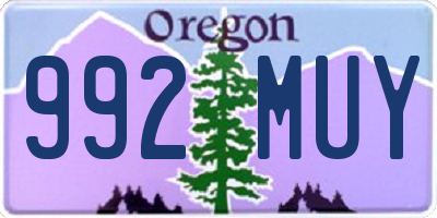 OR license plate 992MUY