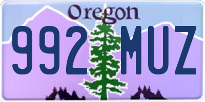 OR license plate 992MUZ