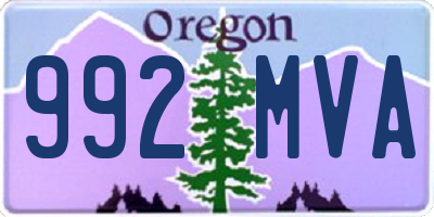OR license plate 992MVA