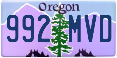 OR license plate 992MVD