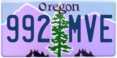 OR license plate 992MVE
