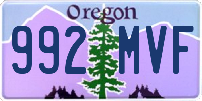 OR license plate 992MVF