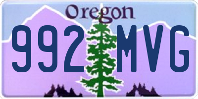 OR license plate 992MVG