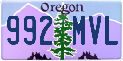 OR license plate 992MVL