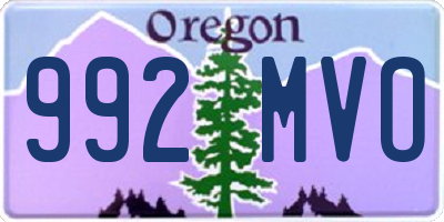 OR license plate 992MVO