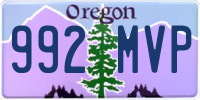 OR license plate 992MVP