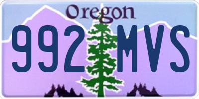 OR license plate 992MVS