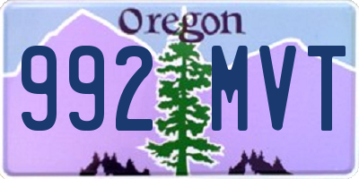 OR license plate 992MVT