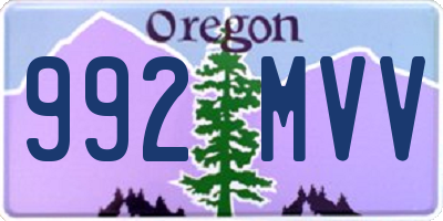 OR license plate 992MVV