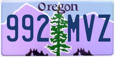 OR license plate 992MVZ