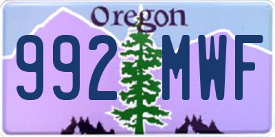 OR license plate 992MWF