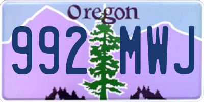 OR license plate 992MWJ