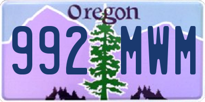 OR license plate 992MWM