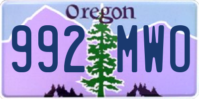 OR license plate 992MWO