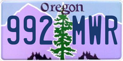 OR license plate 992MWR