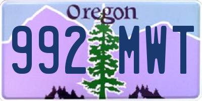 OR license plate 992MWT