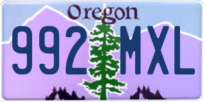 OR license plate 992MXL
