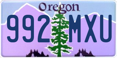 OR license plate 992MXU