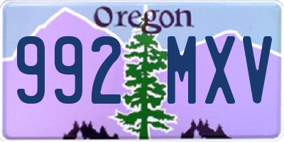 OR license plate 992MXV