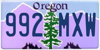 OR license plate 992MXW