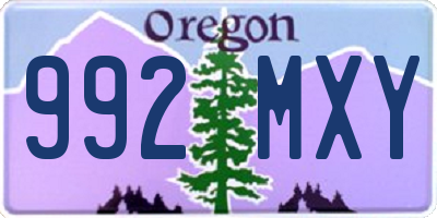 OR license plate 992MXY